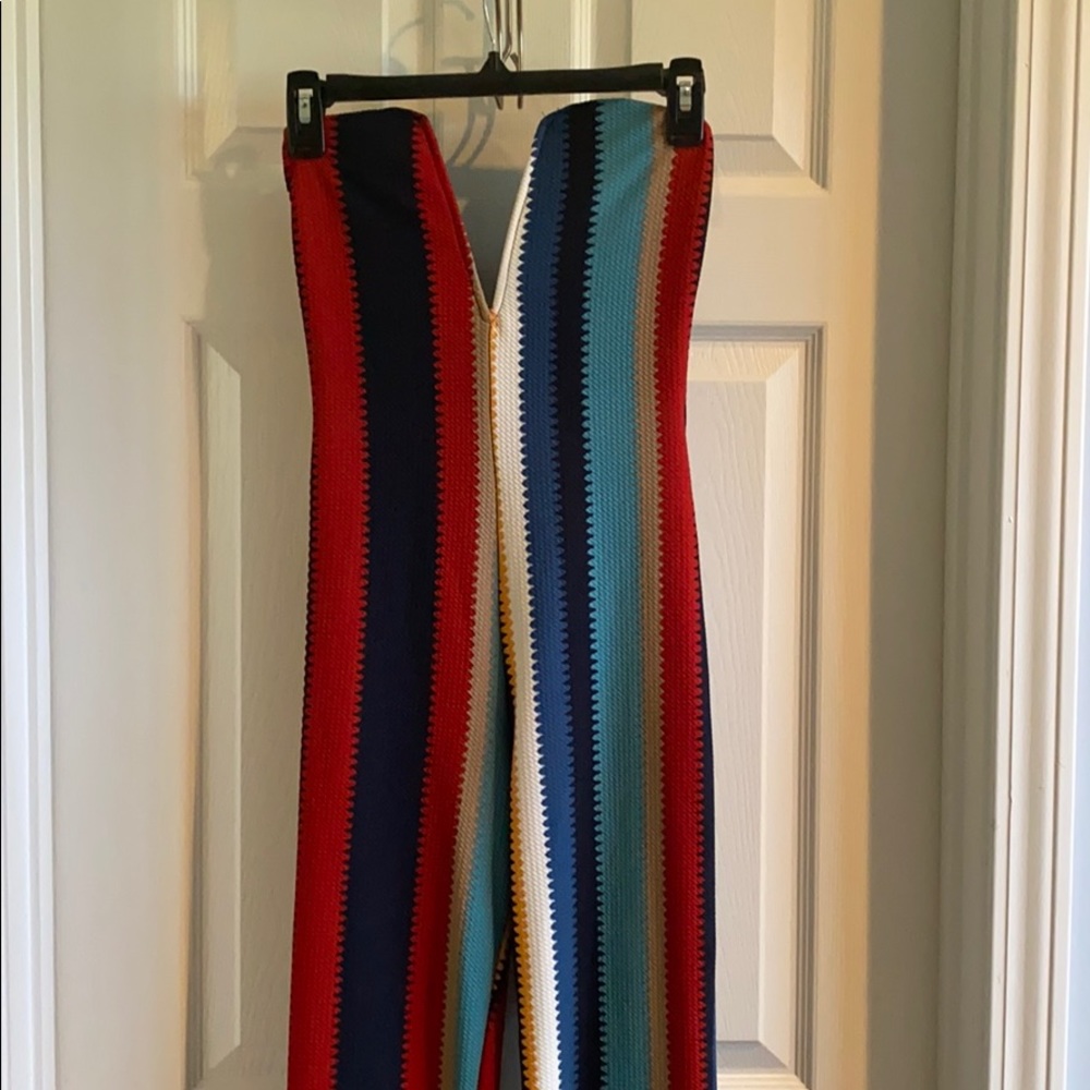 Stylish tube top pants romper